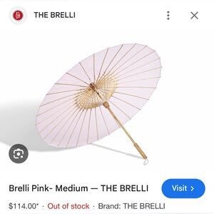 Brelli Medium Pink Clear Waterproof Parasol Umbrella